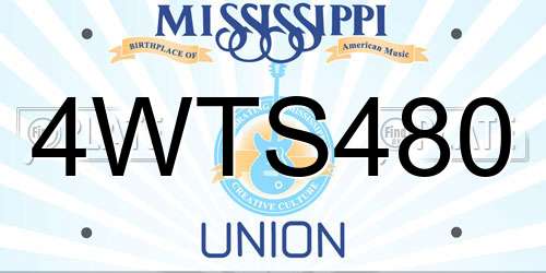 4WTS480 Mississippi License Plate