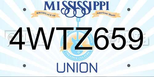 4WTZ659 Mississippi License Plate