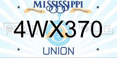 4WX370 Mississippi License Plate