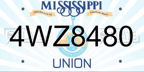 4WZ8480 Mississippi License Plate