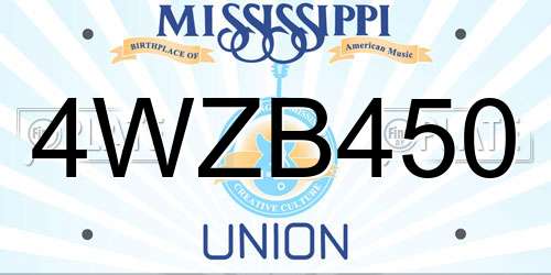 4WZB450 Mississippi License Plate
