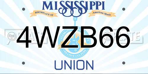 4WZB66 Mississippi License Plate