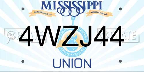 4WZJ44 Mississippi License Plate
