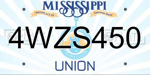 4WZS450 Mississippi License Plate