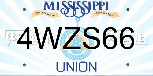 4WZS66 Mississippi License Plate