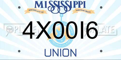 4X00I6 Mississippi License Plate