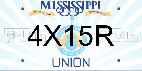 4X15R Mississippi License Plate