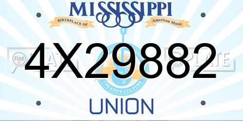 4X29882 Mississippi License Plate