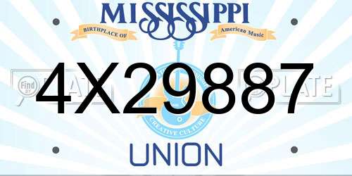 4X29887 Mississippi License Plate