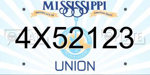 4X52123 Mississippi License Plate