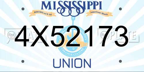 4X52173 Mississippi License Plate