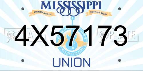 4X57173 Mississippi License Plate