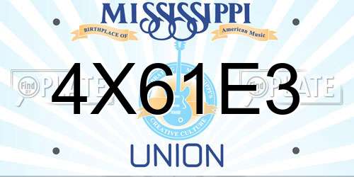 4X61E3 Mississippi License Plate