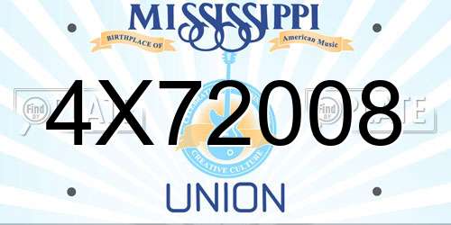 4X72008 Mississippi License Plate