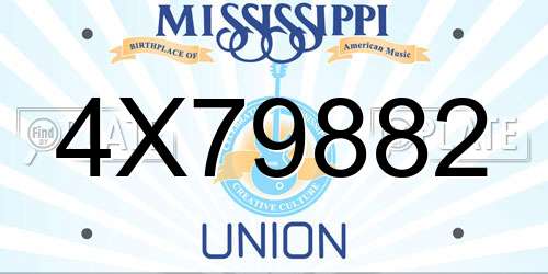 4X79882 Mississippi License Plate