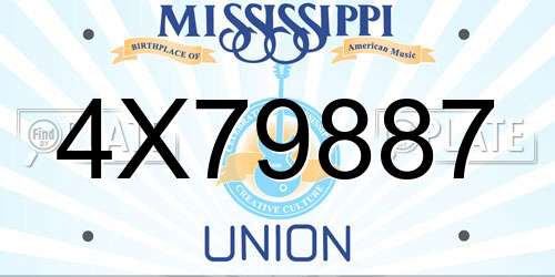 4X79887 Mississippi License Plate