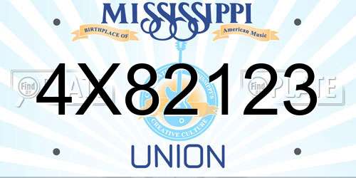 4X82123 Mississippi License Plate