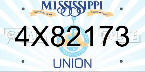 4X82173 Mississippi License Plate