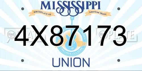 4X87173 Mississippi License Plate
