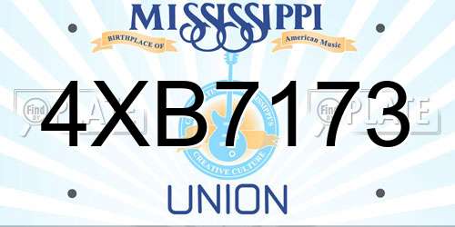 4XB7173 Mississippi License Plate