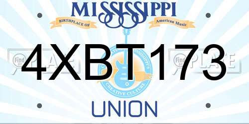 4XBT173 Mississippi License Plate