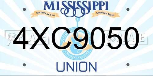 4XC9050 Mississippi License Plate