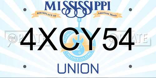 4XCY54 Mississippi License Plate