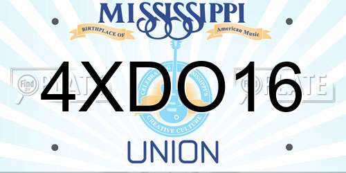 4XDO16 Mississippi License Plate