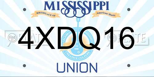 4XDQ16 Mississippi License Plate