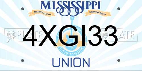 4XGI33 Mississippi License Plate
