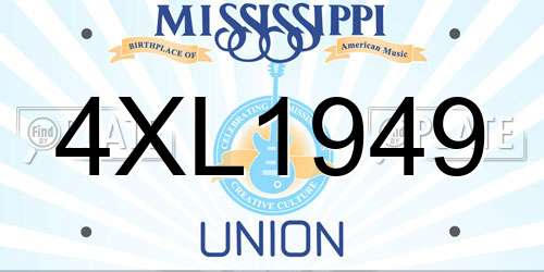 4XL1949 Mississippi License Plate