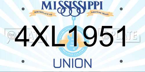 4XL1951 Mississippi License Plate