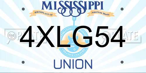 4XLG54 Mississippi License Plate
