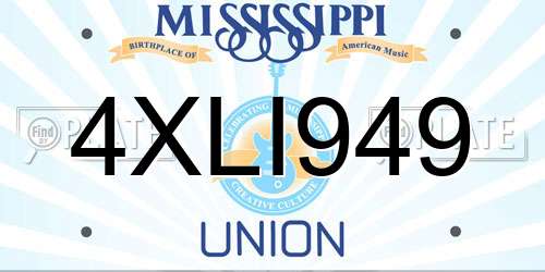 4XLI949 Mississippi License Plate