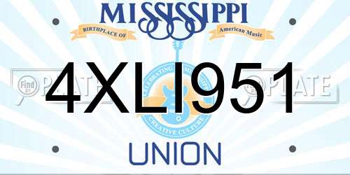 4XLI951 Mississippi License Plate