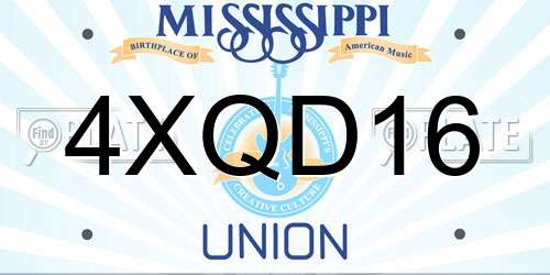 4XQD16 Mississippi License Plate
