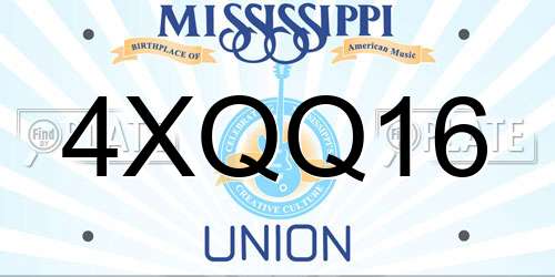 4XQQ16 Mississippi License Plate