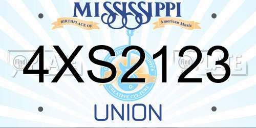 4XS2123 Mississippi License Plate