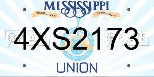 4XS2173 Mississippi License Plate