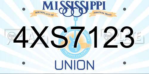 4XS7123 Mississippi License Plate