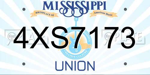 4XS7173 Mississippi License Plate