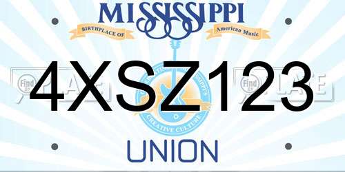 4XSZ123 Mississippi License Plate