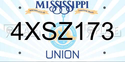 4XSZ173 Mississippi License Plate