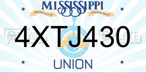 4XTJ430 Mississippi License Plate