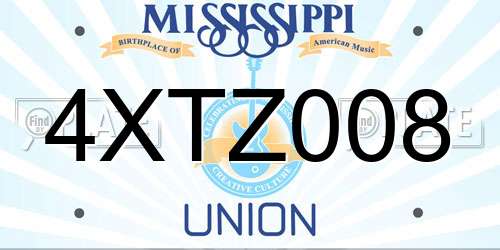 4XTZ008 Mississippi License Plate