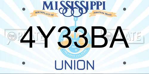 4Y33BA Mississippi License Plate