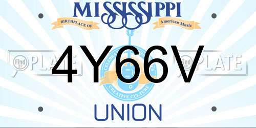 4Y66V Mississippi License Plate
