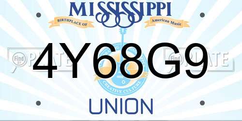 4Y68G9 Mississippi License Plate