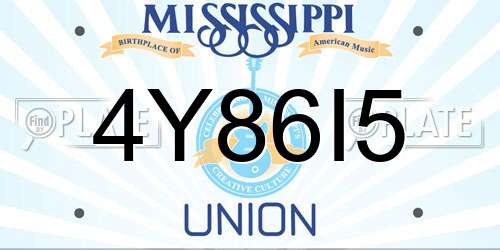 4Y86I5 Mississippi License Plate