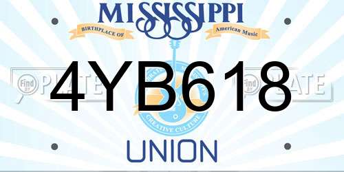 4YB618 Mississippi License Plate